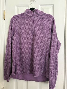 L.L. Bean Purple Women's Quarter Zip-Front Polyester Top